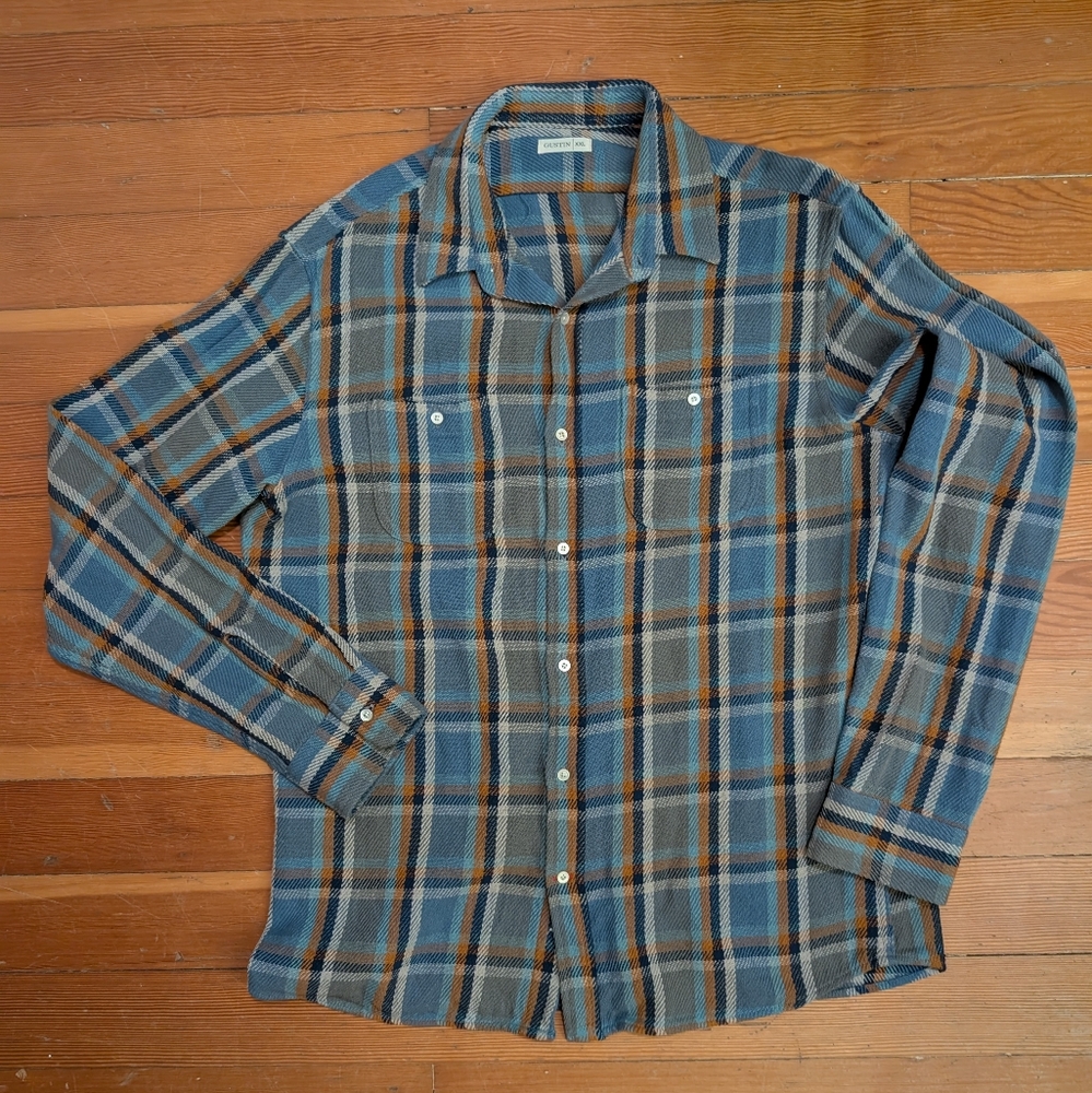 Gustin Big Rope Plaid Shirt – Gulf Oil Blue/Orange – Men's Size XXL